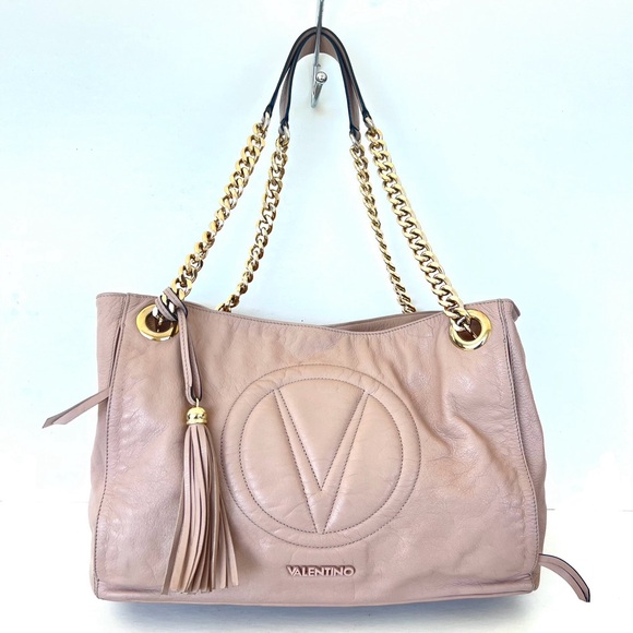 VALENTINO by Mario Valentino Luisa 2 Signature Pink Leather Large Shoulder Tote - Picture 13 of 13